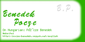 benedek pocze business card